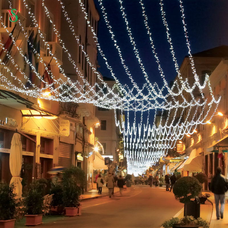 LED-Vorhanglicht für die Feiertagsdekoration auf der Straße 