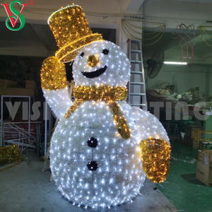 Kundenspezifische 3D-Figur für den Außenbereich, beleuchtete Weihnachts-Sankt-Schneemann-LED-Skulptur-Lichter