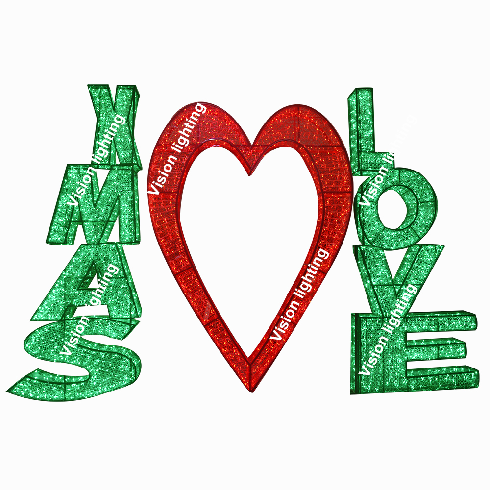 Außendekoration Landschaft IP65 Hochwertige 3D-Skulptur-LED-Buchstabenleuchte mit Weihnachtsmotiv